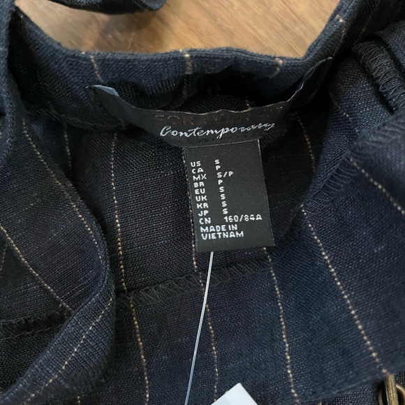 Forever 21 Linen Belted Pinstripe Summer Dress - Picture 6 of 8